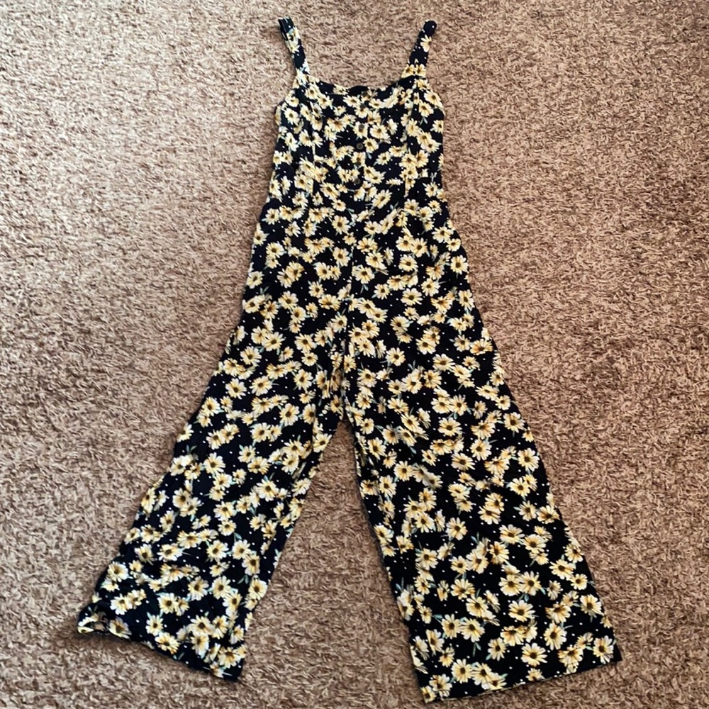 FLARE SUNFLOWER JUMPSUIT